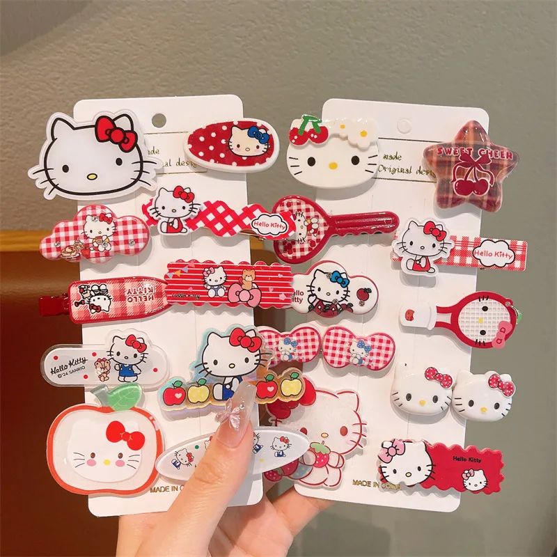 10pcs Children's Hair Clip HelloKitty Cute Headwear for Girl