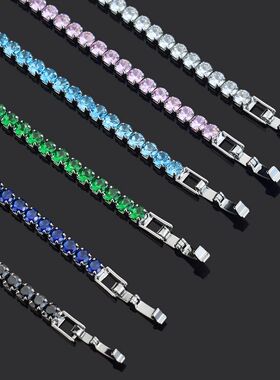 4mm Micro-inlaid Zircon Tennis Bracelet for Women New Men Br