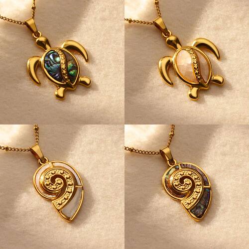 Summer Beach Turtle Necklace for Women Beads Chain Pendans N