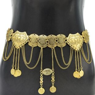 Boho Coin Bikini Dance Tassel Waist Belly for Women Chains