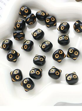 30pcs Lovely Cat Head Beads Loose Animal Beads for Jewelry M