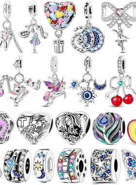 Original Charms Bead 925 Sterling Silver Inlaid Zirconium Bo