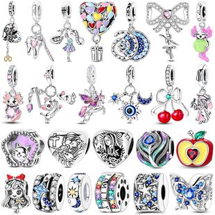 Original Charms Bead 925 Sterling Silver Inlaid Zirconium Bo