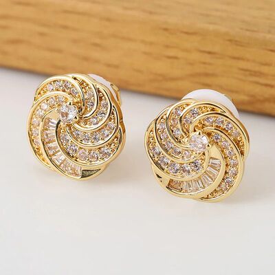 Micro Inlaid Zircon Clip on Earrings Non Piercings for Women