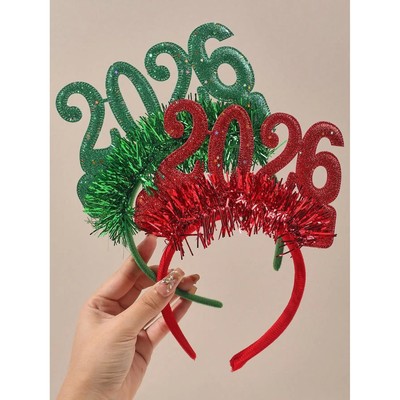 2026 New Year Party Headband Kids Glitter Hair Accessories F