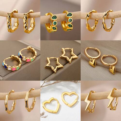 Star Pendientes Earrings For Women Girl Stainless Steel Mini