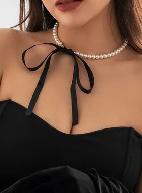 Wedding Party White Imitation Pearl Choker Necklace Fashion