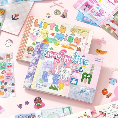 Kawaii Dual M5 Sticker Book Ins Style Cute Cartoon Decorativ