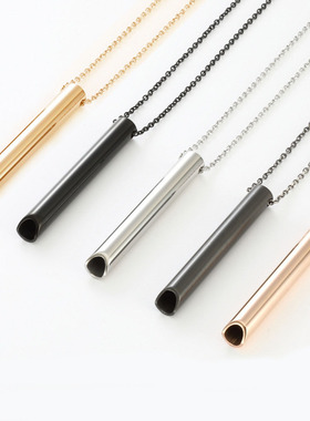 Respirator Necklace Stainless Steel Breathing Whistle Neckla