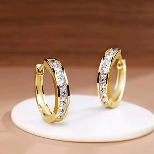Hoop Square Classic Women with Princess Full Design Earrings