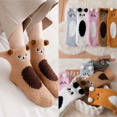 Women Cute Animal Pattern Socks Autumn Winter Warmer Funny S