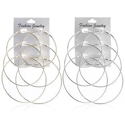 3pair/set Punk Hoop Earrings Set Big Circle Earrings Jewelry