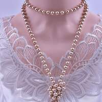 8mm Glass Imitation Pearl Knot Necklace 1 Meter 5 Long Sweat thumbnail 8