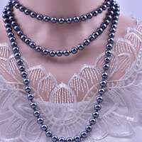 8mm Glass Imitation Pearl Knot Necklace 1 Meter 5 Long Sweat thumbnail 7