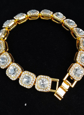 Men's Hip Hop Rap Accessories Hiphop Round Square Diamond Ca