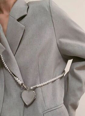 Fashion Long Necklace With Big Mirror Heart Pendant Women 20