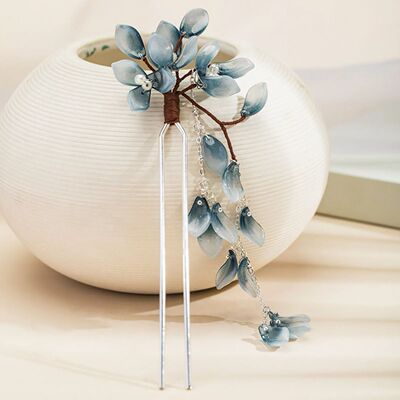 U Shape Hairpin Glazed Flower Hair Stick Chinese Han Custme