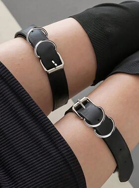 2PCs Adjustable Punk Hollow Pu Belt Sexy Women's Garters Leg