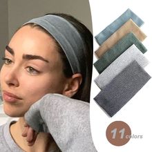 Solid Color Headband for Women Men Yoga Knitting Elastic Hai