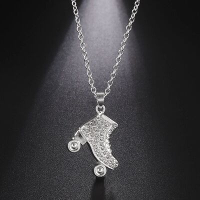 Amaxer Crystal Roller Necklace Skates Zircon Ice Skate Shoes