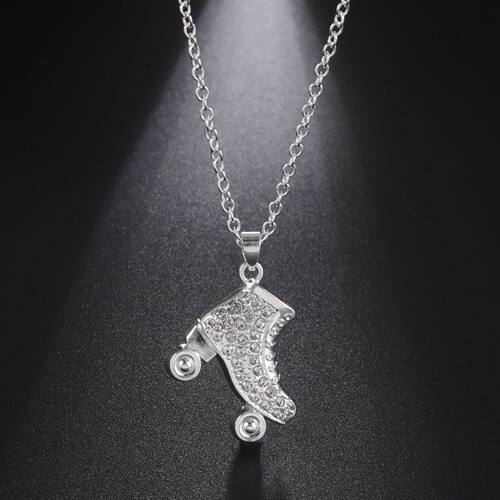 Amaxer Crystal Roller Necklace Skates Zircon Ice Skate Shoes