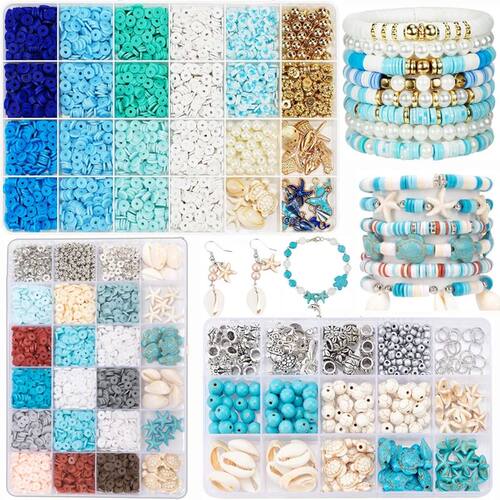 Ocean Summer Vacation Style Friendship Bracelet Making Kit C