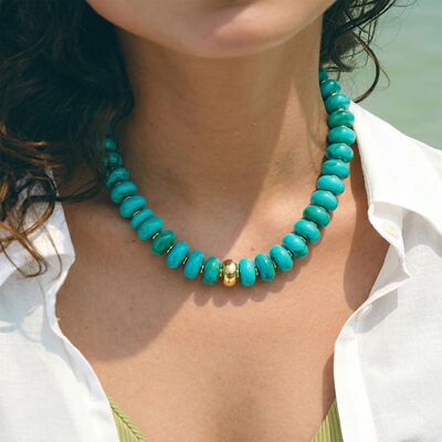 Chunky Colorful Beaded Choker Necklace Women Summer Trendy R