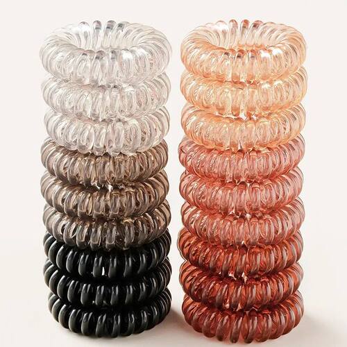 18 Pack Hair Elastics, No Crease Spiral Hair Ties Hair Bands