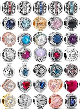 New 925 Sterlling Silver Sparkling Heart Shape Zirconia Char