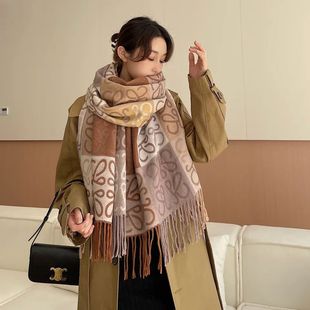 Winter Scarf Plaid Cashmere Thick Luxury Design brand