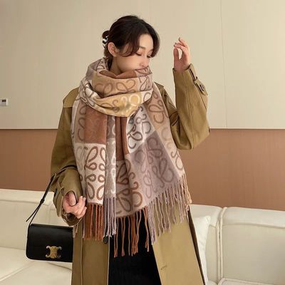 Luxury brand Scarf Winter Plaid Cashmere Scarf Design Thick