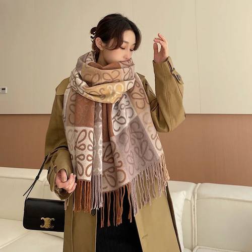 Luxury brand Scarf Winter Plaid Cashmere Scarf Design Thick