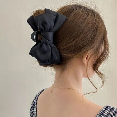 Bow Hair Claws Clip Large Shark Claw Hair Clips Solid Bowkno