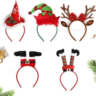 Christmas Headbands Funny Santa Claus Leg Hairband Xmas Kids