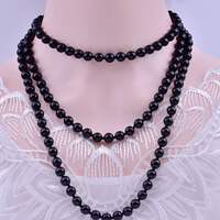 8mm Glass Imitation Pearl Knot Necklace 1 Meter 5 Long Sweat thumbnail 2