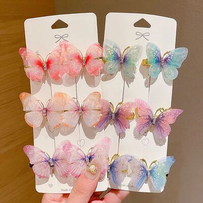 1PC Random Colorful Butterfly Hairpins Girl Barrettes Women