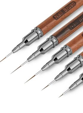 Wooden Nail Art Brushes, Nail Art Liner Brush for Thin Detai
