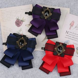 Rhinestone Ribbon Brooch New Women Jewelry Retro Tie Man Bow