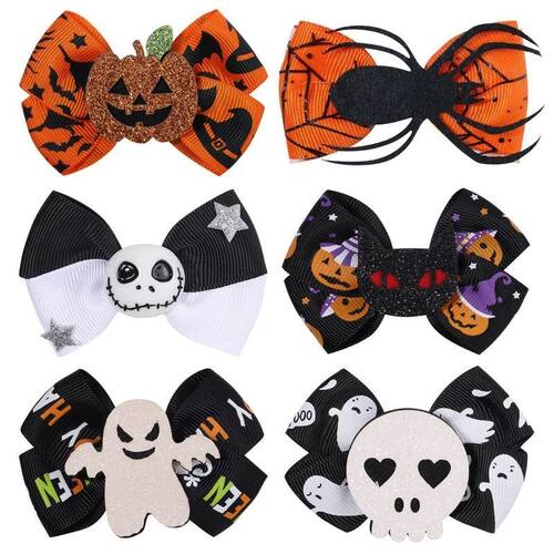 Halloween Party Fun Spider Pumpkin Hair Clip Cartoon Black C