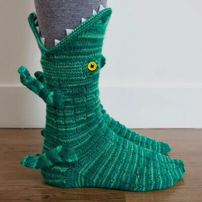 New Christmas Socks Shark Fish Chameleon Crocodile Knitted S