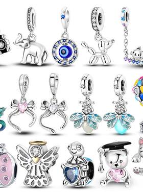 925 Sterling Silver Elephant Bow Pendants Cat Turtle Bear An