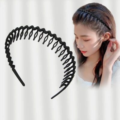 Matte Black Hair Hoop Non-Slip HairBand Female All-Match Pre