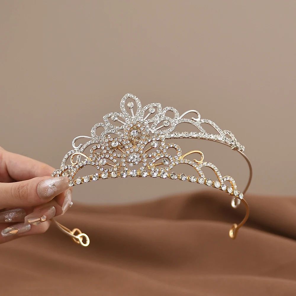 Mini Crowns Hair Comb Crystal Bridal Tiaras For Girls Rhines