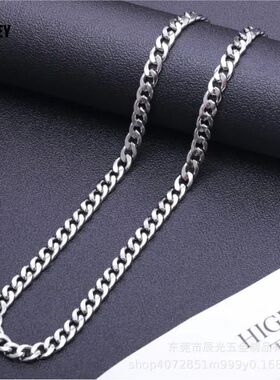 Hmeey Stainless Steel Chain Necklace Long Hip Hop for Women