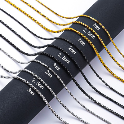 Stainless Steel Square Pearl Necklace Women'sChain Diy Jewel