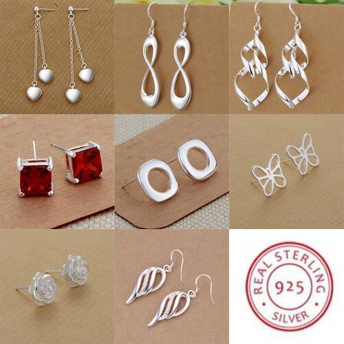 Original 925  Earrings Hearts For Women Exquisite Student Gi