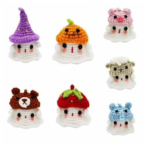 Handmade Knitting Ghost Keychain Creative Crochet Little Gho