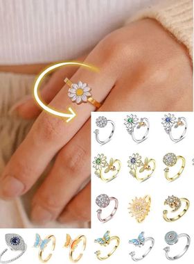 10mm Anxiety Rings For Women Y2k Jewelry Rings Butterfly Dai