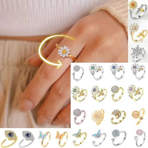 10mm Anxiety Rings For Women Y2k Jewelry Rings Butterfly Dai