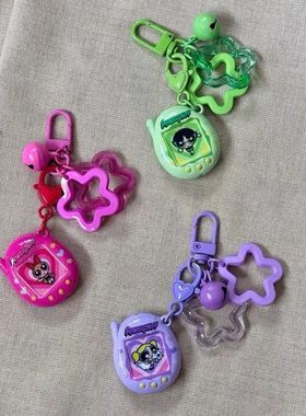 Candy colored Retro small phone keychain Star pendant bag ch